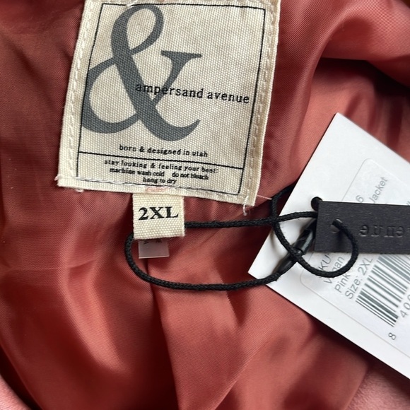 Ampersand moto jacket vegan Suede 2Xl blush pink - Picture 6 of 6